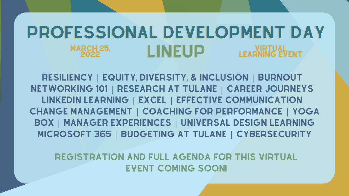 Professional Development Day Lineup