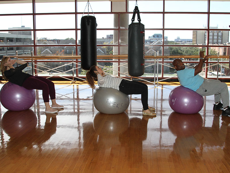Tulane colleagues working out at Reily Center