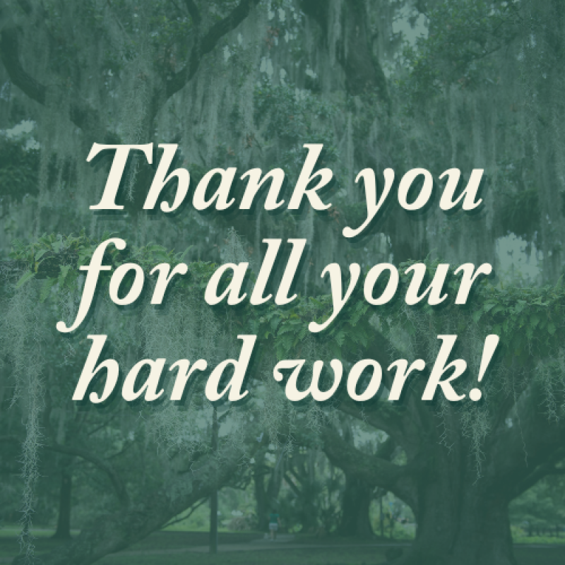 Thank you for all your hard work!
